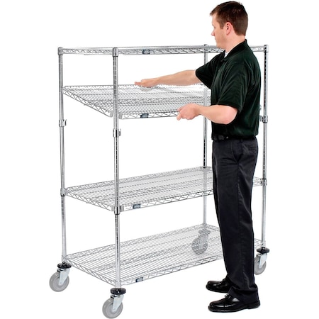 Nexel E-Z Adjust Wire Shelf Truck, 1200 lb. Capacity, 48inL x 24inW x 60inH 580555A